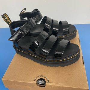 Brand New! Dr Martens Patent Leather Blaire Sandal US 8/EU 39